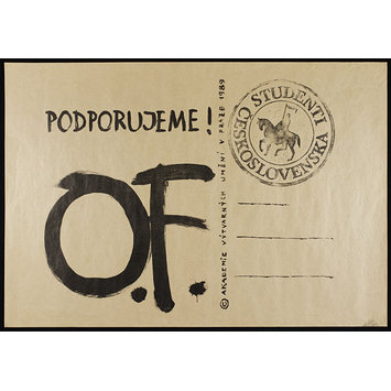 Poster - We Support Civic Forum. Students of the Academy of Fine Arts in Prague 1989. Students of Czechoslovakia. Poster - We Support Civic Forum. Students of the Academy of Fine Arts in Prague 1989. Students of Czechoslovakia.