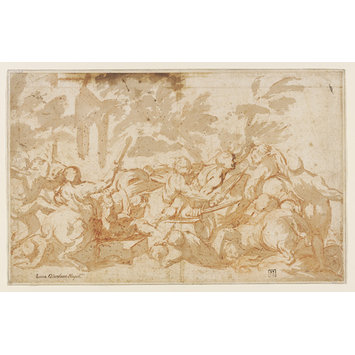 Drawing - The Fight between the Lapiths and Centaurs Drawing - The Fight between the Lapiths and Centaurs
