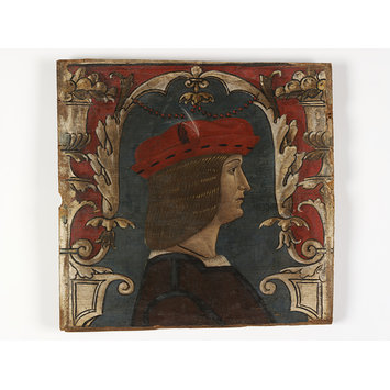 Tempera painting - Profile bust of a lady facing left Tempera painting - Profile bust of a lady facing left