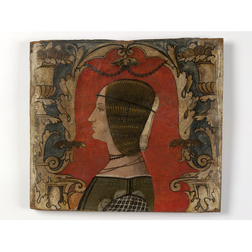 Tempera painting - Profile bust of a lady facing left Tempera painting - Profile bust of a lady facing left