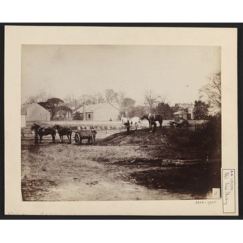 Photograph - 1862 International Exhibition, South Kensington, Carting gravel for concrete, 26 April 1861 Photograph - 1862 International Exhibition, South Kensington, Carting gravel for concrete, 26 April 1861