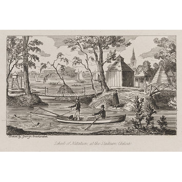Print - School of Natation, at the Stadium, Chelsea. Print - School of Natation, at the Stadium, Chelsea.