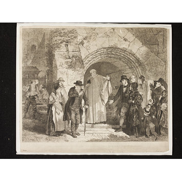 Lithograph - The Clergyman's refusal to bury the body of a child that had not been baptised Lithograph - The Clergyman's refusal to bury the body of a child that had not been baptised