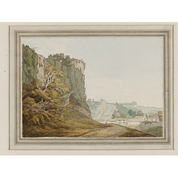 Watercolour - Wooded Upland Landscape with Cattle at a Watering Place Watercolour - Wooded Upland Landscape with Cattle at a Watering Place
