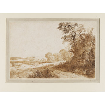 Drawing - Road by woods and fields Drawing - Road by woods and fields