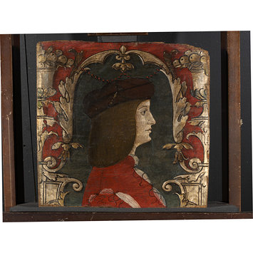 Tempera painting - Profile bust of a man facing right Tempera painting - Profile bust of a man facing right