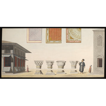 Watercolour - Illustration showing details of Ottoman architecture Watercolour - Illustration showing details of Ottoman architecture