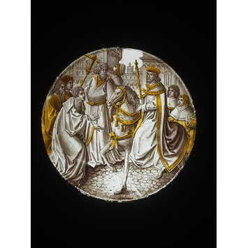 Roundel - Mordecai led in honour through the city Roundel - Mordecai led in honour through the city