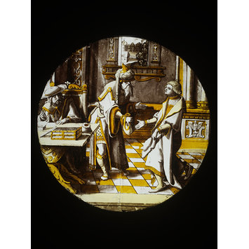 Roundel - Prodigal son receiving his portion from his father Roundel - Prodigal son receiving his portion from his father