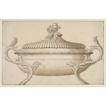 A design for a silver soup tureen A design for a silver soup tureen