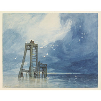 Watercolour - Study of sea and gulls Watercolour - Study of sea and gulls