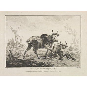 Print - Cahier de six feuilles de Boeufs et Vaches Print - Cahier de six feuilles de Boeufs et Vaches