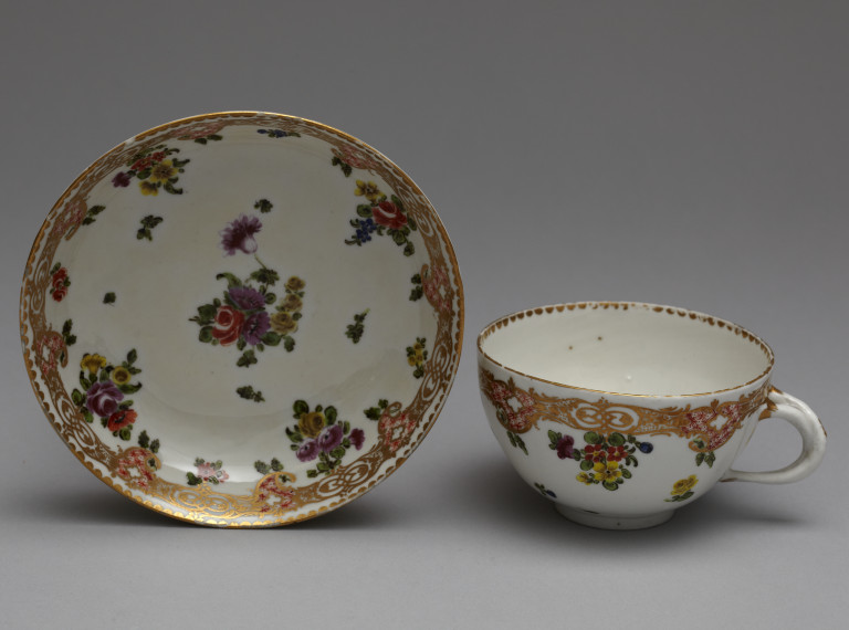 Tea cup and saucer | Bristol porcelain factory | V&A Search the Collections