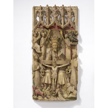 Relief - Trinity with the Virgin and St John and symbols of the four Evangelists Relief - Trinity with the Virgin and St John and symbols of the four Evangelists