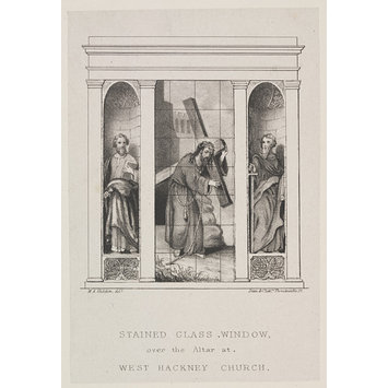 Record drawing of stained glass - Stained glass window over the altar at West Hackney Church Record drawing of stained glass - Stained glass window over the altar at West Hackney Church