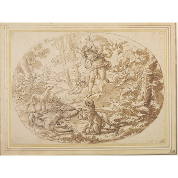 Drawing - Venus lamenting the death of Adonis Drawing - Venus lamenting the death of Adonis