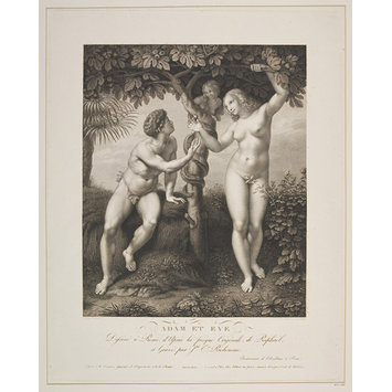Print - Eve presenting Adam with the forbidden fruit Print - Eve presenting Adam with the forbidden fruit