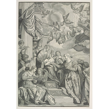 Woodcut - The Marriage of Saint Catherine Woodcut - The Marriage of Saint Catherine