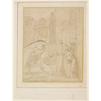 Drawing - Theseus Discovering the Sword of his Father Ægeus Drawing - Theseus Discovering the Sword of his Father Ægeus