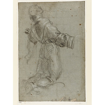 Drawing - A kneeling monk Drawing - A kneeling monk