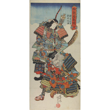 Woodblock print - The Empress Jingu and the Minister Takeuchi Woodblock print - The Empress Jingu and the Minister Takeuchi