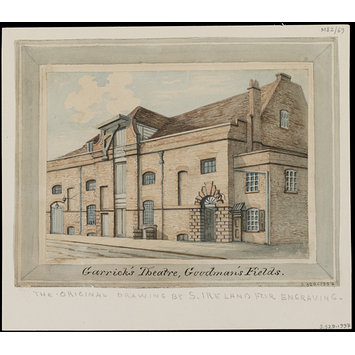 Drawing - Garrick's Theatre, Goodman's Fields. Drawing - Garrick's Theatre, Goodman's Fields.
