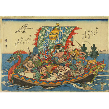 Woodblock print - The Treasure ship Woodblock print - The Treasure ship