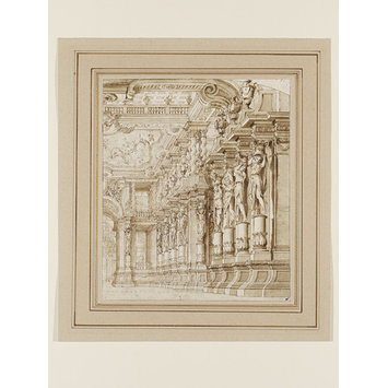 Drawing - A hall in a palace Drawing - A hall in a palace