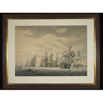 Watercolour - Battle of Cape St. Vincent, Commodore Nelson capturing the San Nicholas and San Josef Watercolour - Battle of Cape St. Vincent, Commodore Nelson capturing the San Nicholas and San Josef