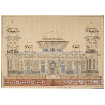 Painting - Mausoleum of Itimad ud-Daula. Painting - Mausoleum of Itimad ud-Daula.