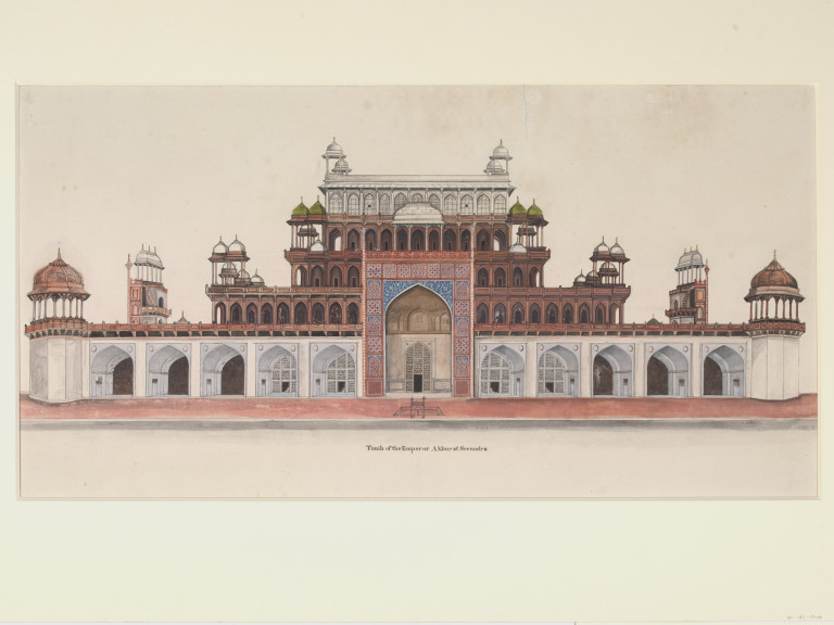 Fifteen drawings of Mughal architecture and ornamental detail on Mughal ...