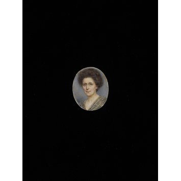 Portrait miniature - Miniature self portrait (set in a double-sided locket with E.488-2010, a miniature of the artist's husband). Portrait miniature - Miniature self portrait (set in a double-sided locket with E.488-2010, a miniature of the artist's husband).