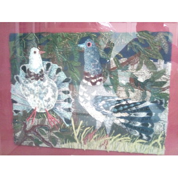 Embroidered picture - Pigeons Embroidered picture - Pigeons
