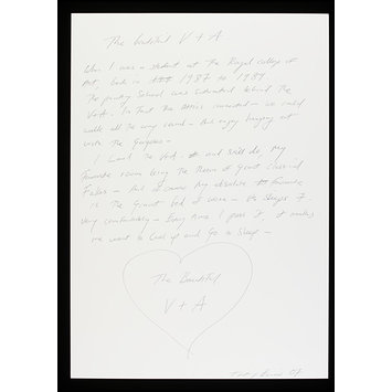 Album page - Contribution to V&A's 150th anniversary album Album page - Contribution to V&A's 150th anniversary album