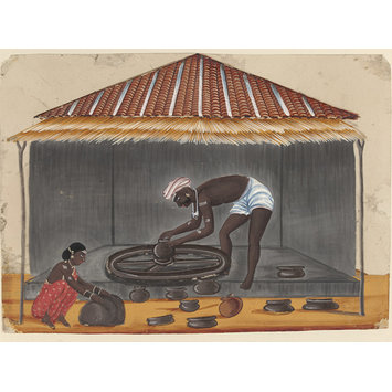Painting - One of eleven paintings depicting craftsmen and their shops. Painting - One of eleven paintings depicting craftsmen and their shops.