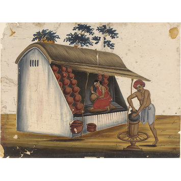 Painting - One of ten drawings of shops. Painting - One of ten drawings of shops.