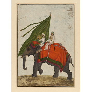 Gouache - One of six figures from the Mughal emperor's ceremonial procession on the occasion of the Id. Gouache - One of six figures from the Mughal emperor's ceremonial procession on the occasion of the Id.