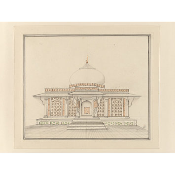 Drawing - Six drawings of Mughal monuments. Drawing - Six drawings of Mughal monuments.