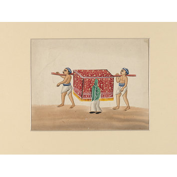 Drawing - A curtained Indian palanquin (dhuli) Drawing - A curtained Indian palanquin (dhuli)