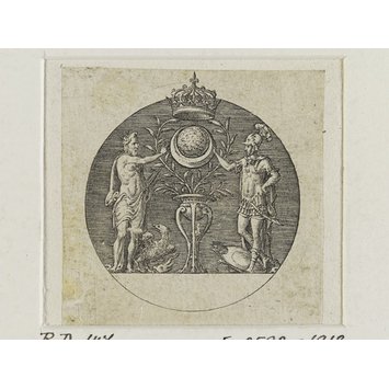 Print - Jupiter et Mars Soutiennent Le Globe Terrestre Au-Dessus d'Un Trepied Print - Jupiter et Mars Soutiennent Le Globe Terrestre Au-Dessus d'Un Trepied