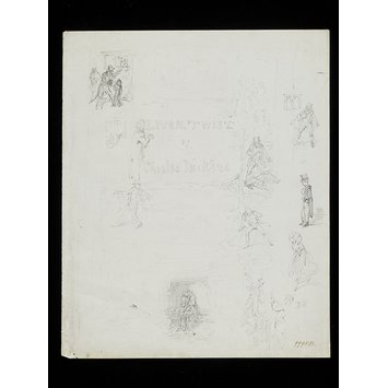 Drawing - Draft title page for Charles Dickens' <i>Oliver Twist</i> Drawing - Draft title page for Charles Dickens' <i>Oliver Twist</i>