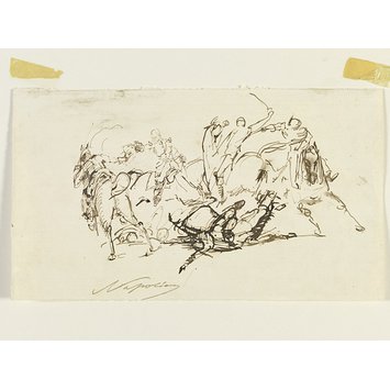 Drawing - A cavalry skirmish Drawing - A cavalry skirmish
