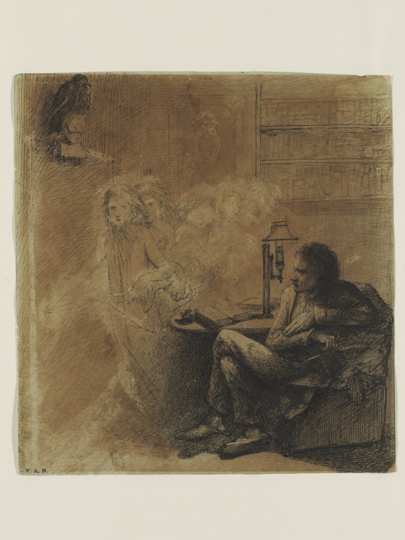 object drawing how Gabriel Dante   The  Search the V&A Rossetti, Raven