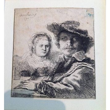 Print - Self portrait with his wife Saskia Print - Self portrait with his wife Saskia