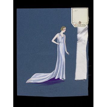 Fashion design for a court dress and train Fashion design for a court dress and train