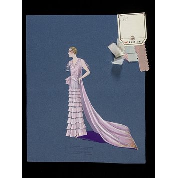 Fashion design for a court dress and train Fashion design for a court dress and train
