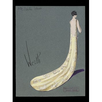 Fashion design for a court dress and train Fashion design for a court dress and train