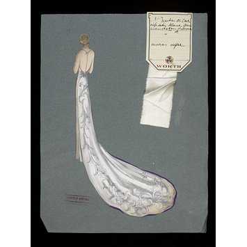Fashion design for a court dress and train Fashion design for a court dress and train