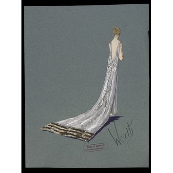 Fashion design for a court dress and train Fashion design for a court dress and train