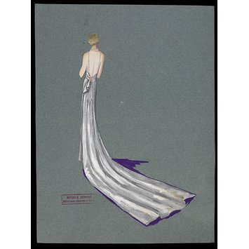 Fashion design for a court dress and train Fashion design for a court dress and train